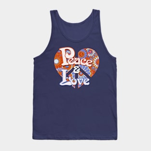 Retro Peace and Love Vintage Heart Tank Top